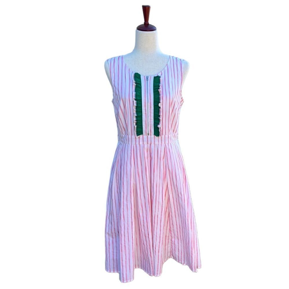Wayward Fancies Women’s M Preppy pink & Green Retro inspired midi dress